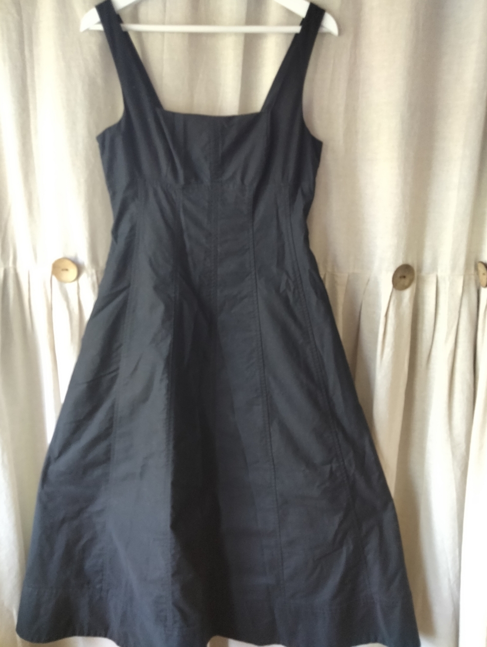 Banana Republic Black Square-Neck Midi Dress; Size 8
